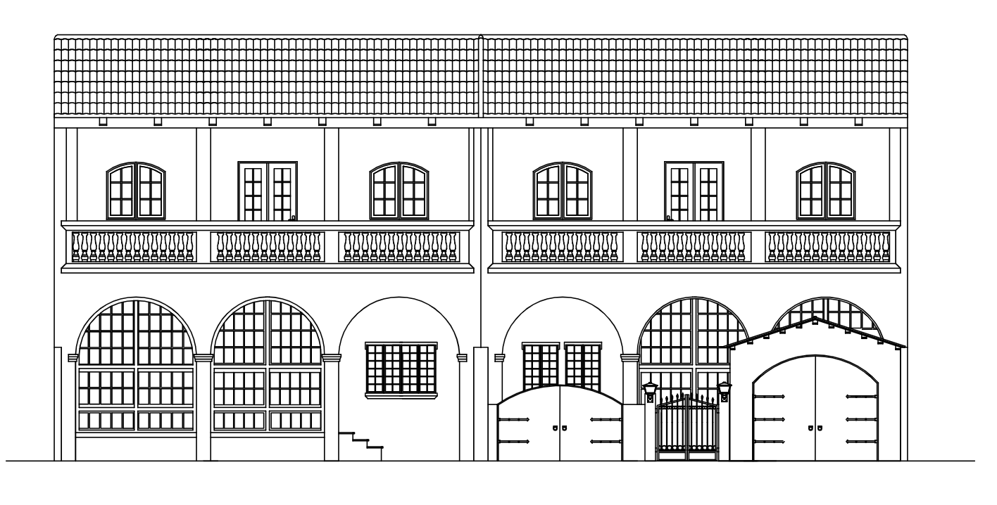 Rear alleyway elevation